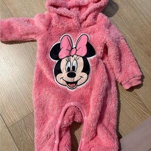 Disney Pink Fleece Bodysuit with Character Design